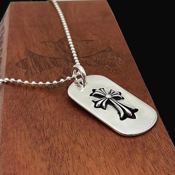 Chrome Hearts Cross Military Card Pendant Necklace - Picture 3 of 7